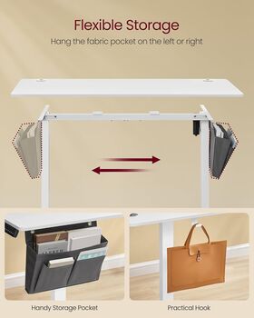 Height Adjustable Desk With Storage Pocket And Memory, 8 of 10