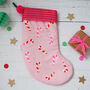 Personalised Candy Cane Bright Christmas Stocking, thumbnail 5 of 7