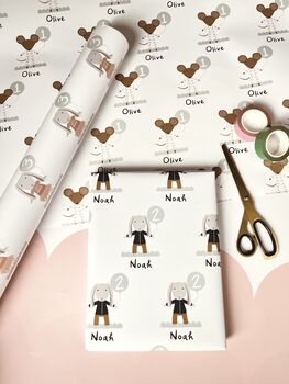 Personalised Birthday Age Mouse Or Bunny Wrapping Paper, 11 of 12