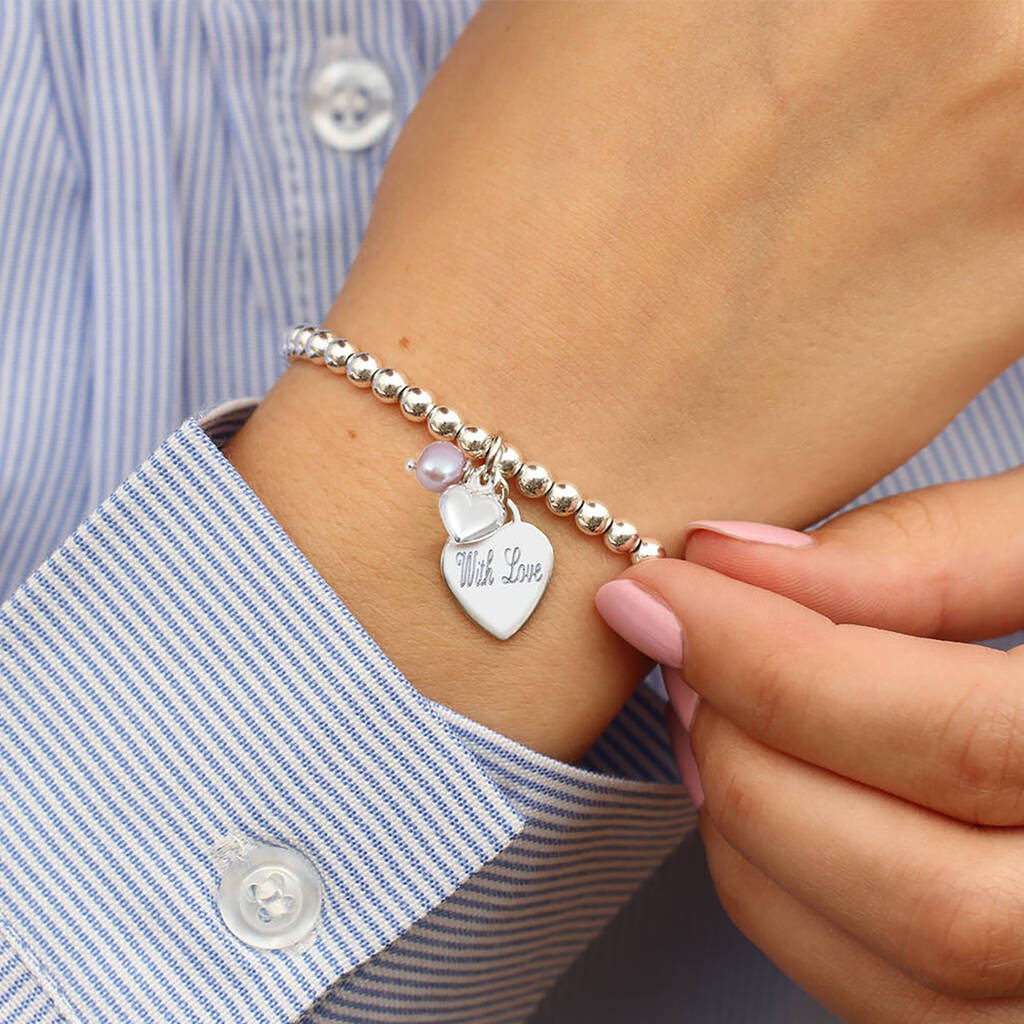 Personalised Sterling Silver Charm Ball Bracelet, 1 of 7