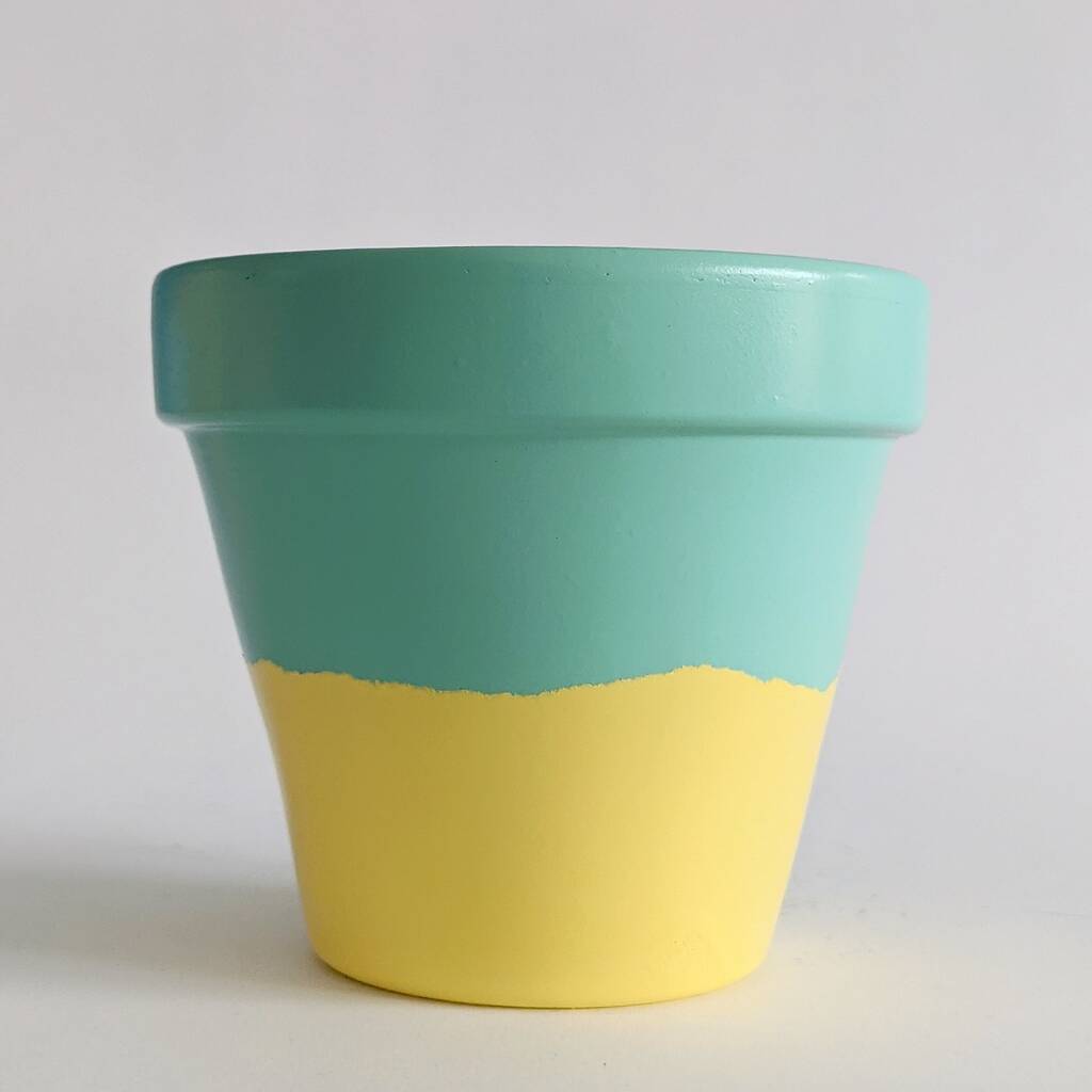 Two Tone Plant Pot / Planter / Mint And Yellow By Southside Atelier ...