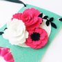 Pink And Turquoise Personalised Felt Floral Bunting, thumbnail 3 of 3
