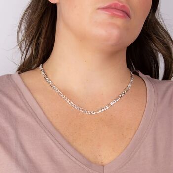 Sterling Silver Heavy Figaro Chain Necklace, 3 of 10