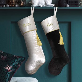 Luxury Velvet Personalised Christmas Stockings, 5 of 6