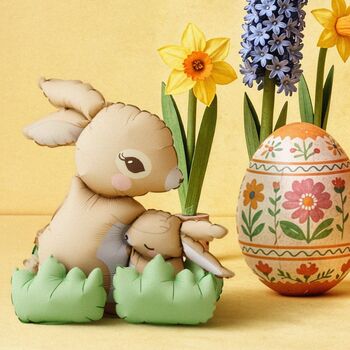 Bunnies Standing Foil Balloon, 2 of 2