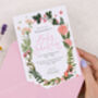 Personalised A6 Pink Floral Baby Shower Invitation, thumbnail 2 of 3