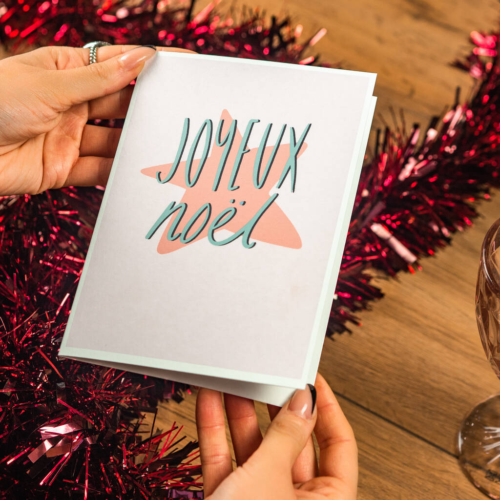 Joyeux Noel Christmas Card Pack By Rock On Ruby | notonthehighstreet.com