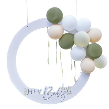Hey Baby Botanical Baby Shower Photo Booth Frame, 3 of 4