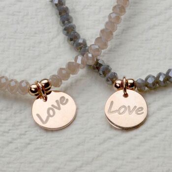 Two Happiness Rose Gold Bracelets In Pink And Grey, 4 of 4