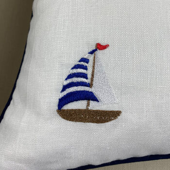 Children's Nautical Embroidered Nursery Cushion, 7 of 7