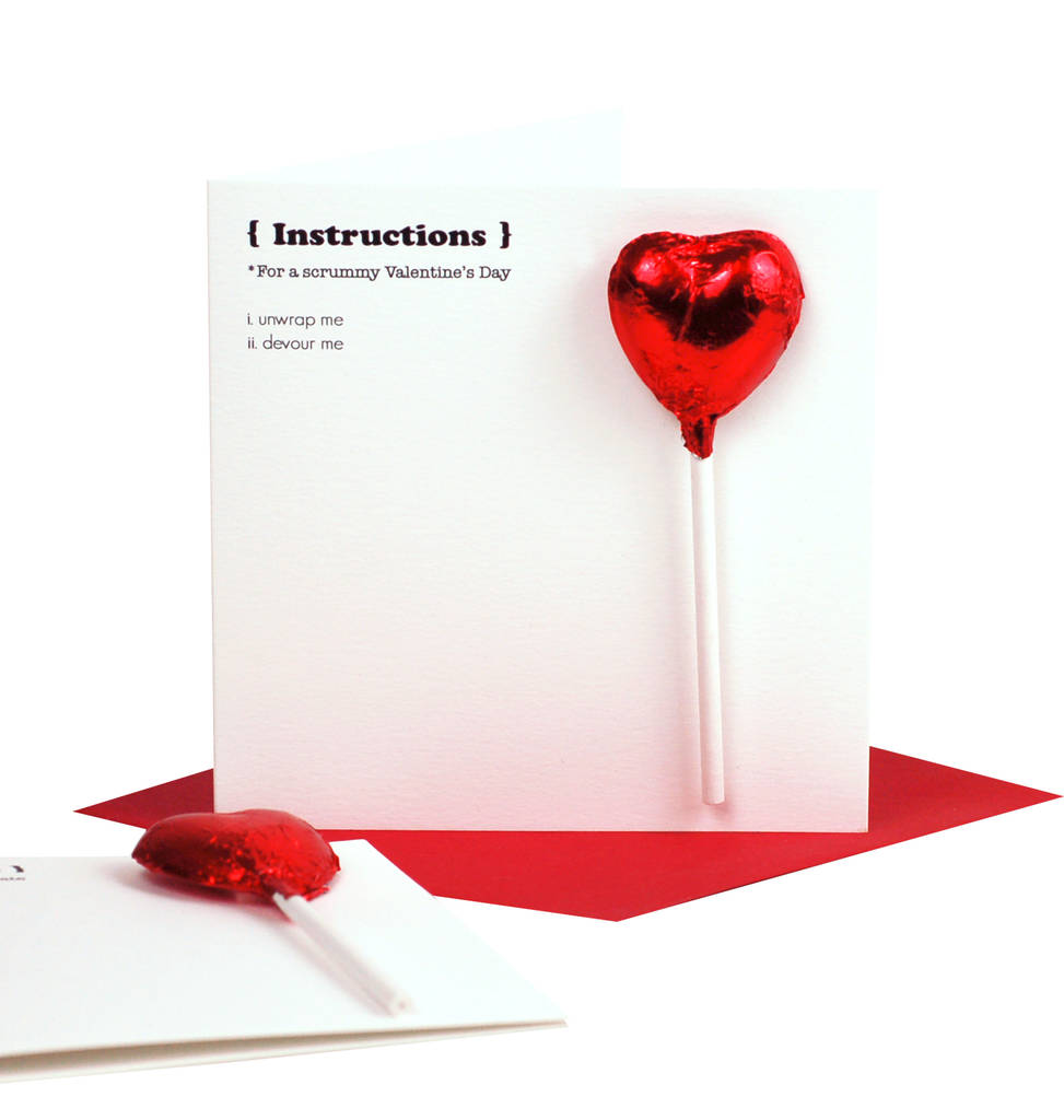 Chocolate Love Heart Lolly Love Gift + Valentines Card By The Luxe Co