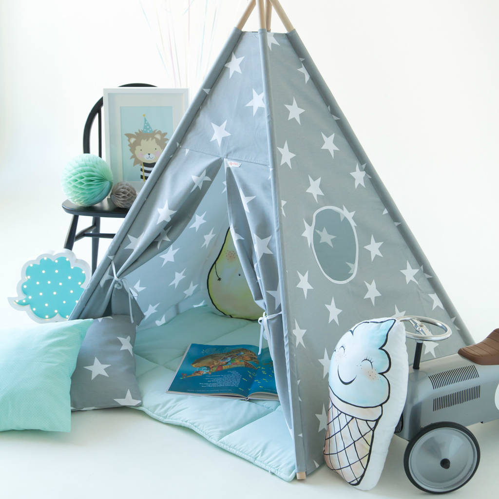 childrens teepee grey