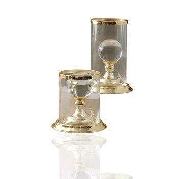 Handmade Glass Dome And Gold Candle Holder Set, 3 of 3