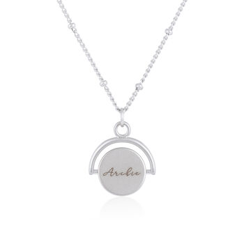 Spinning Disc Necklace With Double Engraving, 5 of 7