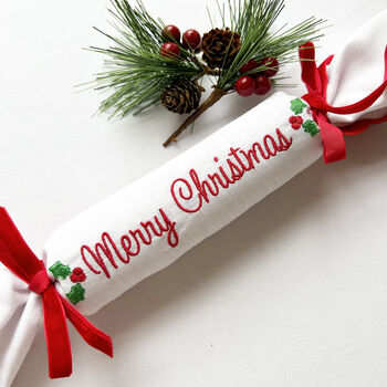 Personalised Embroidered Fabric Christmas Cracker, 9 of 9