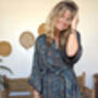 Ladies Kimono Robe Bamboo Silk Blue Batik Medina, thumbnail 2 of 10