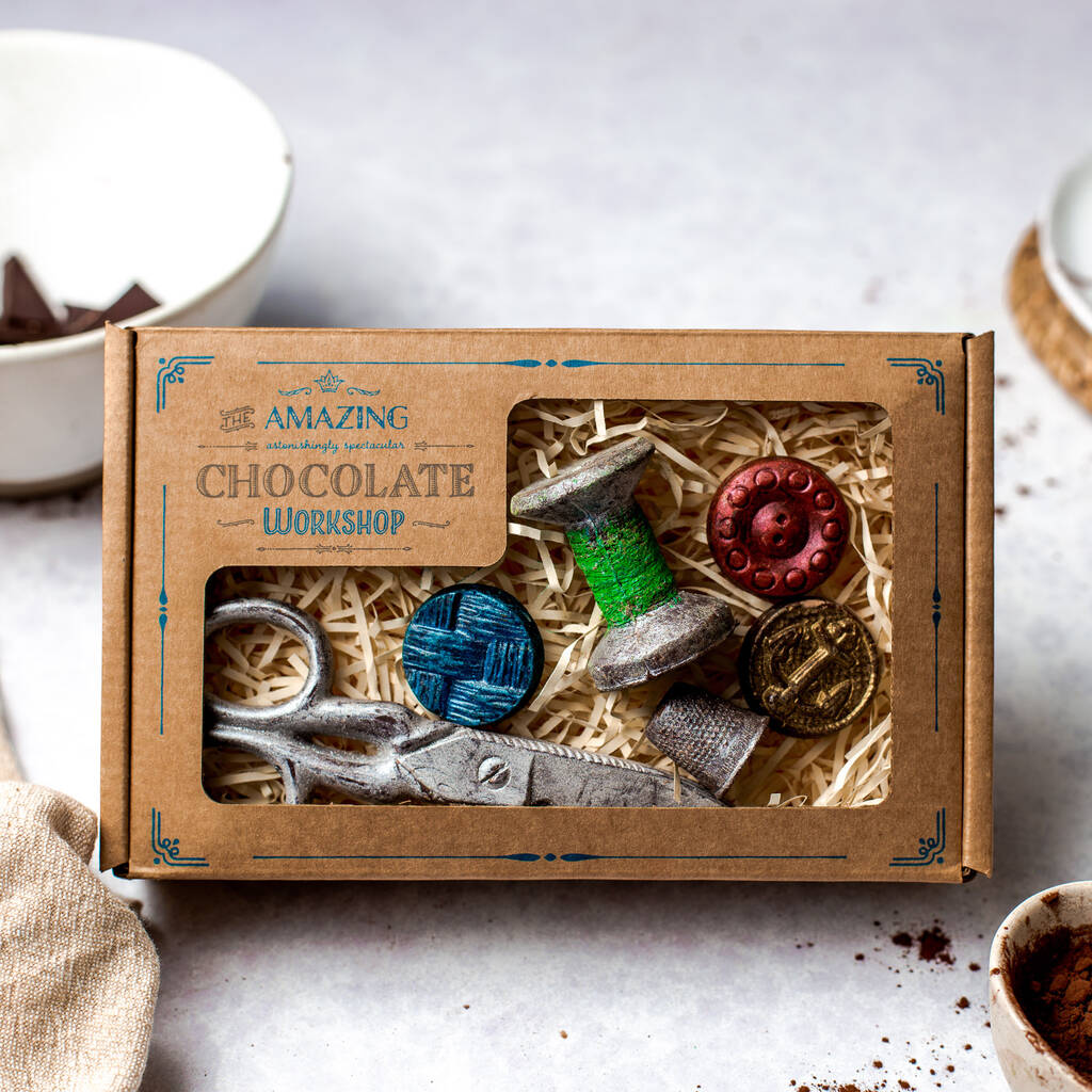 Chocolate Sewing Set Cotton Anniversary Gift Box, 1 of 11