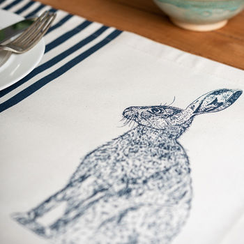 Blue Hare Placemat Gift Set, 2 of 4