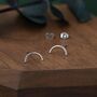 Sterling Silver Delicate Curved Bar Stud Earrings, thumbnail 7 of 12