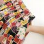 Retro Life Print Black Cotton Midi Skirt, thumbnail 2 of 5