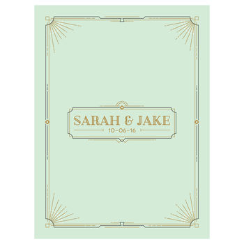 Personalised Art Deco Wedding Guest Book Print, 2 of 4