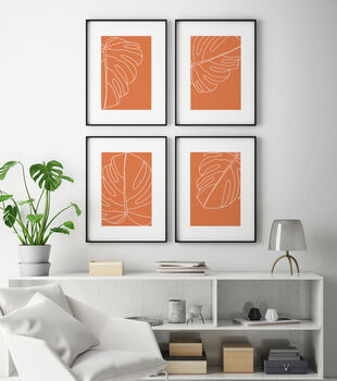 Set Of Four Floral Silhouette Unframed Home Prints, 11 of 12