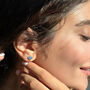 Blue Topaz Heart Sterling Silver Stud Gemstone Earrings, thumbnail 2 of 5