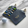 Blue Leather Personalised Golf Gift Tee Holder, thumbnail 3 of 4