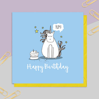 Unicorn Birthday Cake Card, 2 of 2
