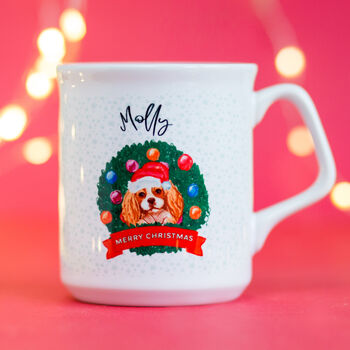 Christmas King Charles Puppy Mug, 2 of 3