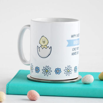Floral Easter Chick Personalised Mug, 2 of 4