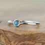 4mm Labradorite Silver And 9ct Gold Stackable Ring, thumbnail 1 of 9