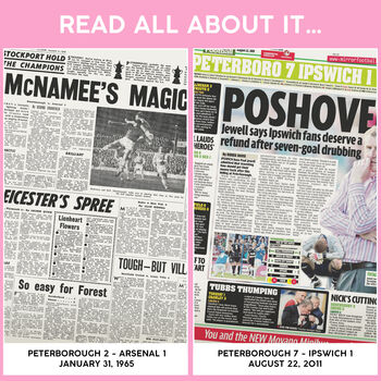 Peterborough United Fc Personalised Football Gift Posh Newspaper History Book, 9 of 12