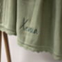 Personalised Knitted Baby Blanket Sage Green, thumbnail 5 of 9