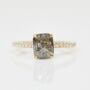 18ct Gold Cushion Cut Salt And Pepper Engagement Ring, thumbnail 2 of 6