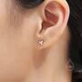 Sterling Silver Three Dot Ab Crystal Trio Screw Back Earrings, thumbnail 3 of 10