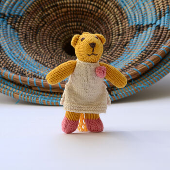 Hand Knitted Lion Soft Toy In Organic Cotton, 4 of 5