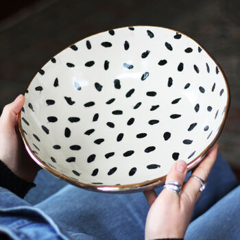 Polka Dot Ceramic Serving Bowl, 3 of 4