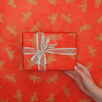 Dragonfly Lokta Gift Wrap, 10 of 11