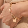18k Gold Plated Personalised Disc Link Chain Bracelet, thumbnail 1 of 6