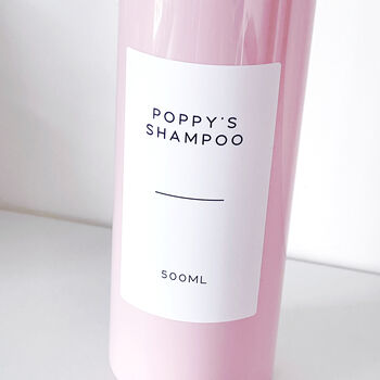 Refillable Pink Plastic Bottle With Minimalist Label, 5 of 9