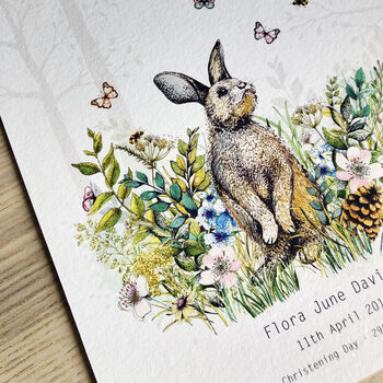 Personalised Baby Bunny Print, 3 of 11