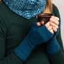 Cosy Knitted Wrist Warmers Diesel Blue, thumbnail 1 of 9