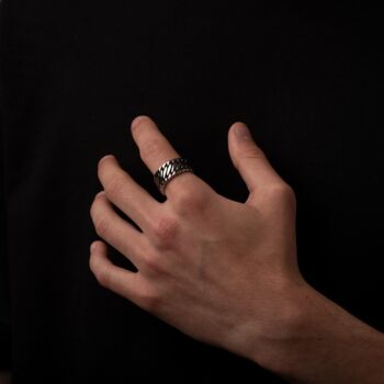 Personalised Silver Closed Link Chain Ring, 8 of 12
