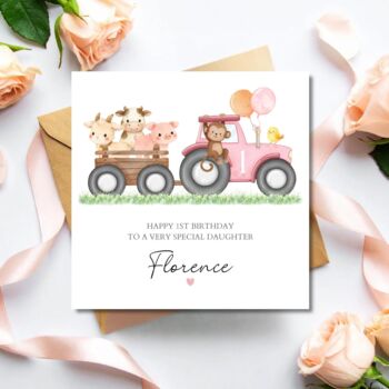 Safari Train Animals Birthday Card For Any Age, Colour Choices, 3 of 5