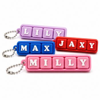 Personalised Fidget Clicker Keyring | Custom Name Keyring Gift | Sensory Clicker Bag Charm, 5 of 6