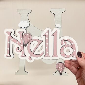 Flower Name Sign Girls Personalised Door Sign Wooden, 11 of 12