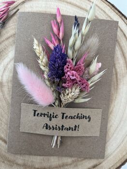Teaching Assistant Dried Flower Card, 3 of 3