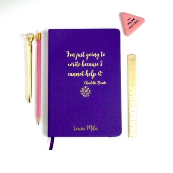 Personalised Charlotte Brontë Quote Notebook, 2 of 11