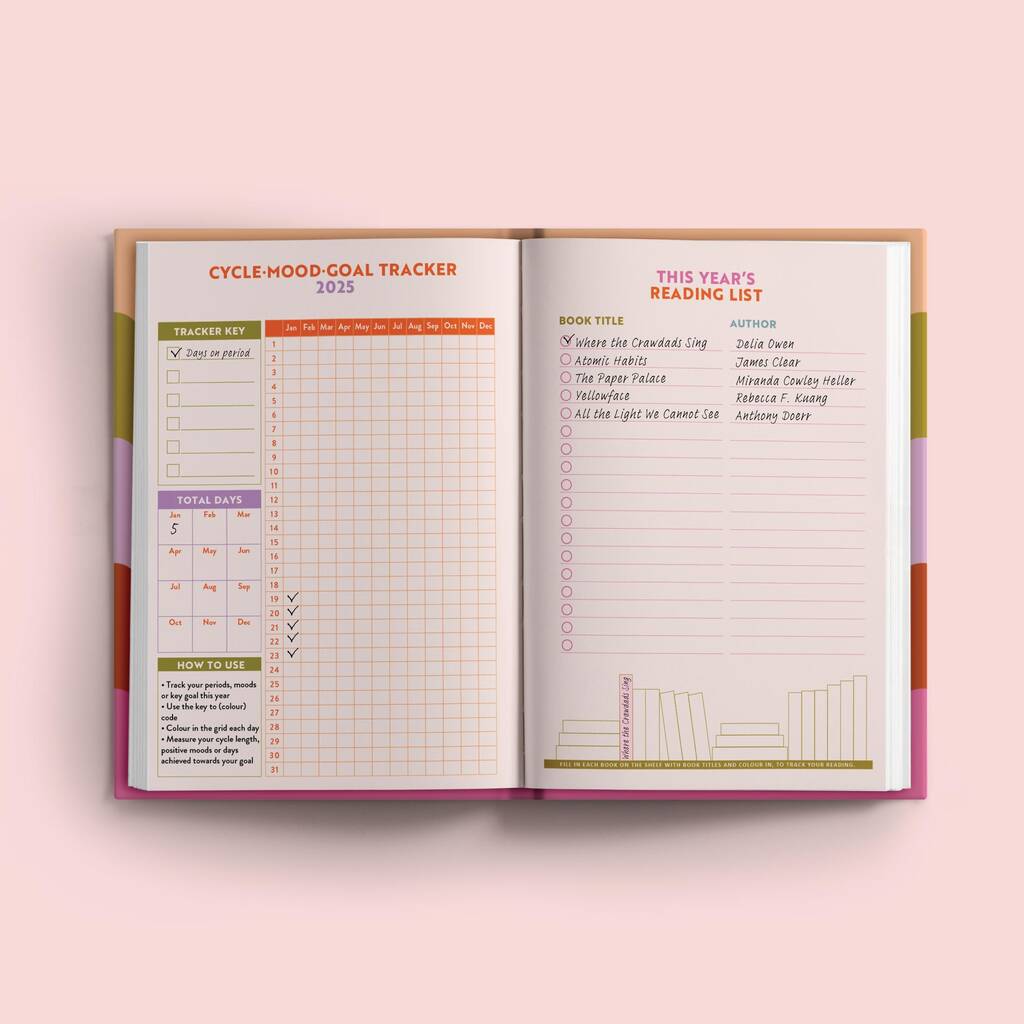 2025 Diary | A5 Hardcover Week To View | Rainbow Waves By Once Upon a ...
